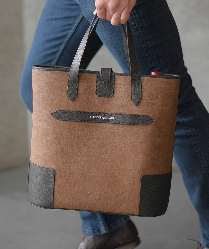 BonVivant tote bag, earth brown– Maison Marrain - Main Image