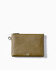 Front of Maison Marrain DeuxVie small leather pouch in vine green